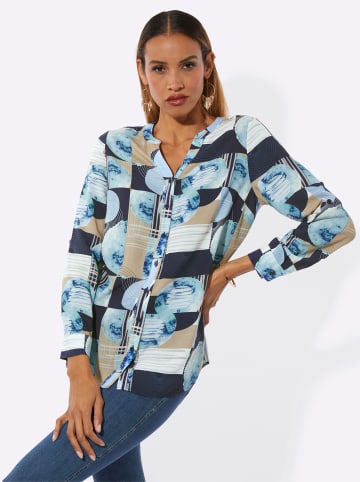 creation L Druckbluse in marine-bleu-bedruckt