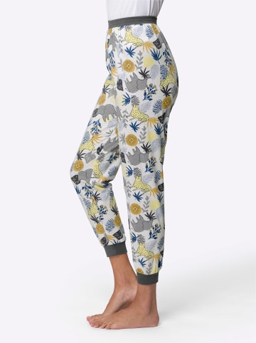 Sieh an! Schlafanzug-Hose in ecru-zitrone-bedruckt