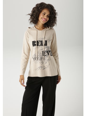 Aniston CASUAL Strickpullover in hellbeigemeliert-grau-schwarz