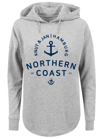 F4NT4STIC Oversized Hoodie Nordsee Knut & Jan Hamburg in grau