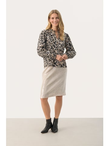 PART TWO Langarm-Bluse EimyPW Gerade Passform in Neutral Leo Print