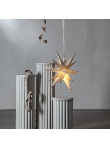 MARELIDA Papierstern 3D Stern mit Dekoband hängend 18-zackig D: 55cm in creme