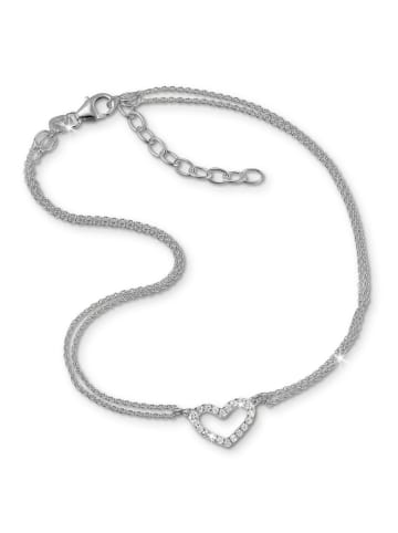 SilberDream Fußkette Silber 925 Sterling Silber ca. 27cm Herz