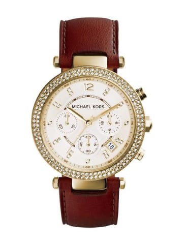 Michael Kors Parker Uhr gold braun Lederarmband MK2249