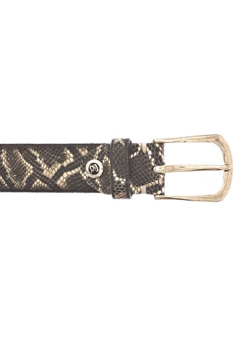 b.belt Sabia Gürtel Leder schwarz-goldmetallic