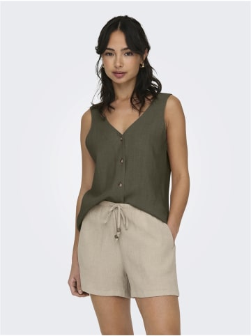 JACQUELINE de YONG Top Ärmellos Basic V-Ausschnitt Bluse in Grün