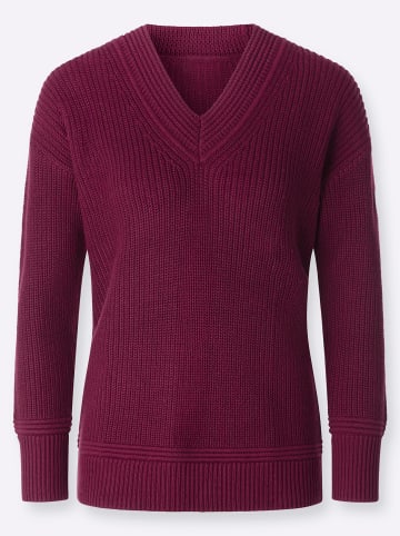 WITT WEIDEN V-Ausschnitt-Pullover in bordeaux