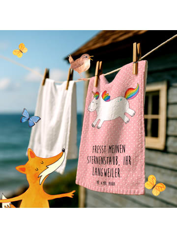 Mr. & Mrs. Panda Mini-Handtuch Einhorn Happy mit Spruch in Rot Pastell