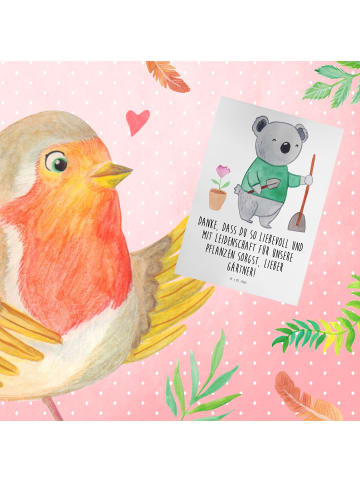 Mr. & Mrs. Panda Grußkarte Lieber Gärtner mit Spruch in Weiß