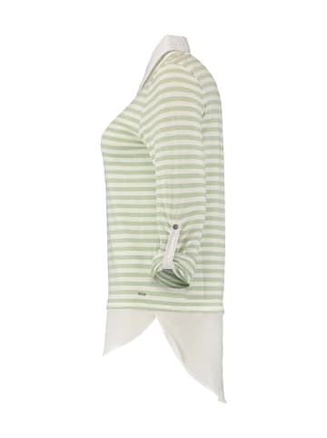 Hailys Legerer Hemdkragen Pullover mit Streifen Design Li44nda in Grün