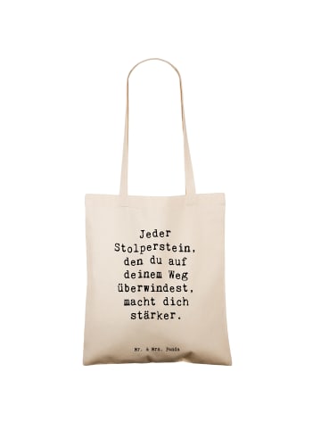 Mr. & Mrs. Panda Jutebeutel Spruch Stolpersteine im Alltag meist... in Creme