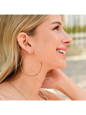 Adeliás Damen Ohrringe – Creole aus Edelstahl in gold