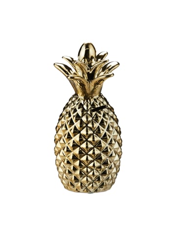 relaxdays Spardose Ananas in Gold - (H)24 x Ø 10,5 cm