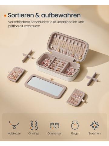 SONGMICS HOME Schmuckkasten Anah in Weiß - (B)20.5 x (H)6 x (T)10.5 cm