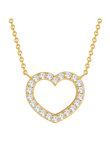 Rafaela Donata Halskette Herz Sterling Silber Zirkonia in gelbgold