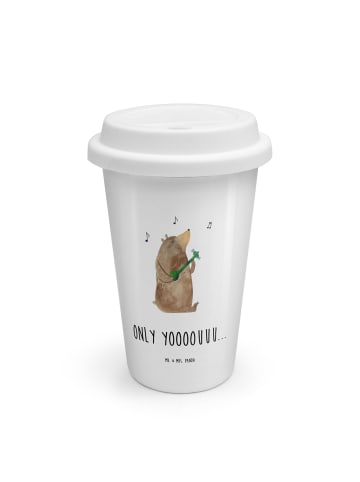 Mr. & Mrs. Panda becher kaffee Bär Gitarre mit Spruch in Weiß