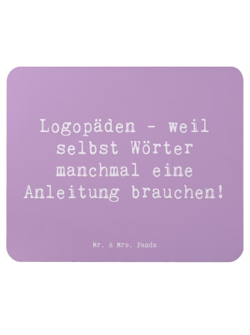 Mr. & Mrs. Panda Mauspad Spruch Logopädin Helden mit Spruch in Lavendeltraum