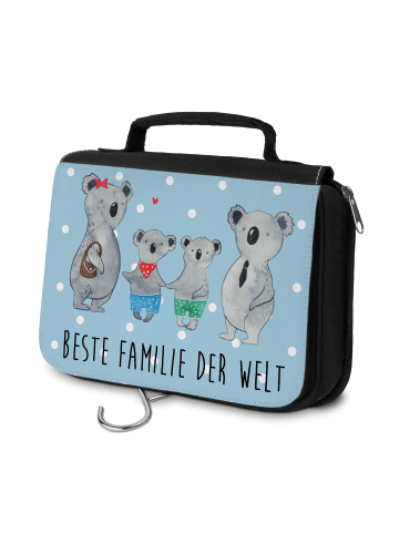 Mr. & Mrs. Panda Kosmetiktasche Koala Familie zwei mit Spruch in Blau Pastell