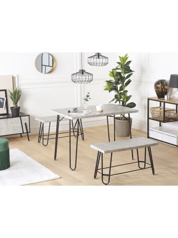 Beliani 3-tlg Esstisch Set KEMPTON in Grau/Schwarz