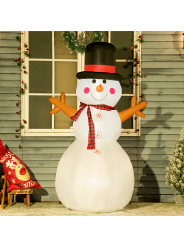 HOMCOM Aufblasbare Weihnachtsdekoration-100B x 80T x 182H cm-Weiß+Schwarz