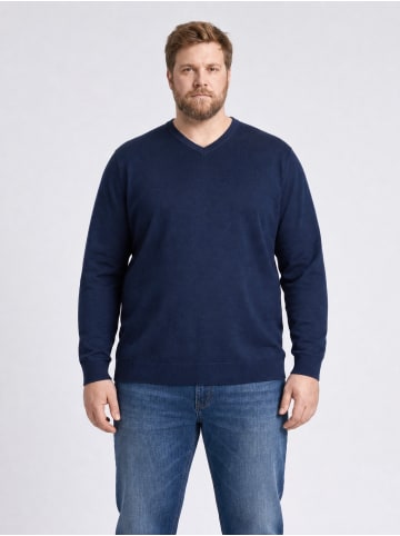 Petrol Industries Strickpullover mit V-Ausschnitt in großen Größen millgate in Blau