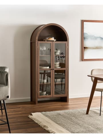 Beliani Vitrine GLENWOOD in Braun - (W) 79 x (H) 178 x (L) 40 cm