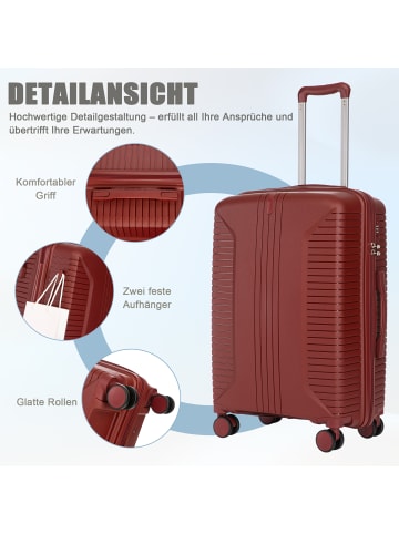 ABRIHOME Kofferset in Rot 3-teilig mit Zahlenschloss