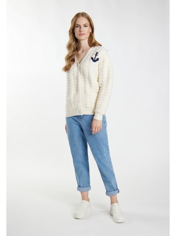 DreiMaster Damen Strickjacke in Wollweiss