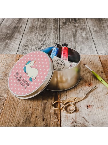 Mr. & Mrs. Panda Kaffeedose Einhorn Schnuller mit Spruch in Rot Pastell