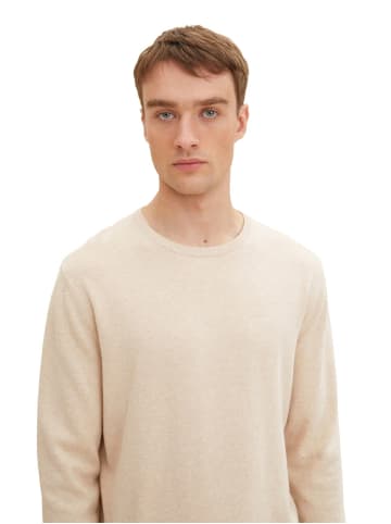 Tom Tailor Pullover BASIC CREW NECK in Beige