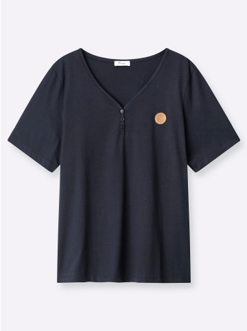 sheego Kurzarm-Shirt in tiefblau