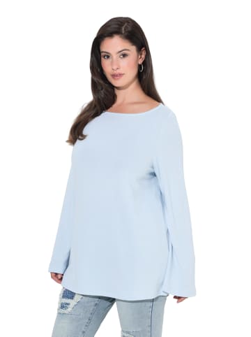Ulla Popken Langarmshirt in hellgraublau