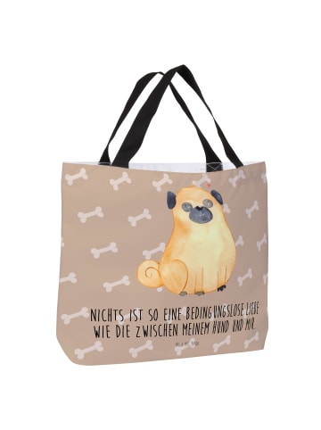 Mr. & Mrs. Panda Shopper Tasche Mops mit Spruch in Hundeglück