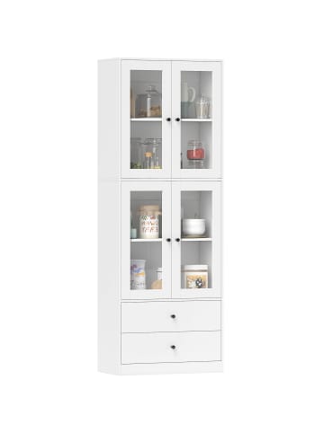 HOMCOM Küchenschrank-59L x 30B x 170H cm-Weiß