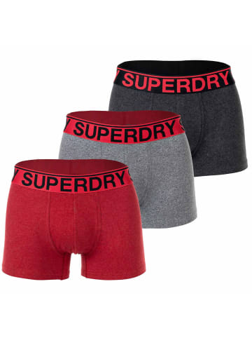 Superdry Boxershort 3er Pack in Rot/Schwarz/Grau