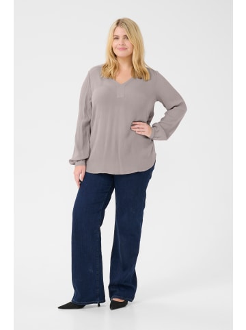 KAFFE curve Langarm-Bluse KCami in Elephant Skin