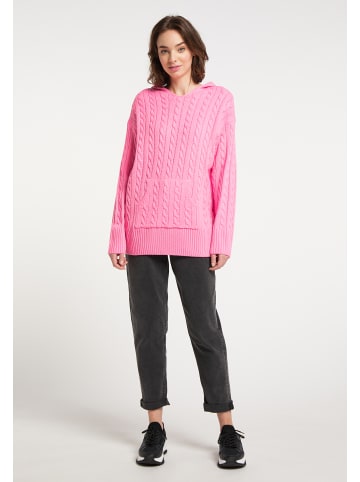 myMo Damen Strickhoodie in Pink