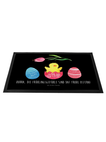 Mr. & Mrs. Panda Fußabtreter Küken Schlüpfen mit Spruch in Schwarz