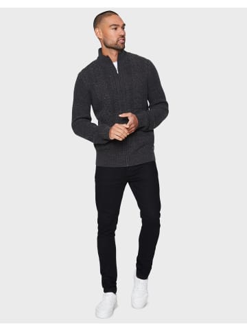 Threadbare Strickjacke Kade Zip in Charcoal Melange