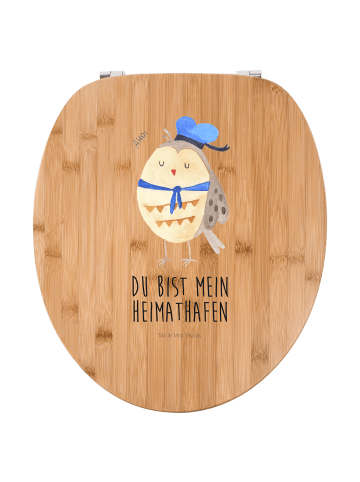 Mr. & Mrs. Panda Motiv WC Sitz Eule Matrose mit Spruch in Braun