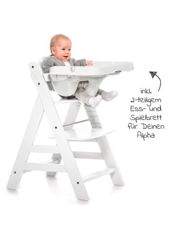 Hauck Hochstuhl Alpha Plus Weiß im Sparset inkl. in grau,weiss