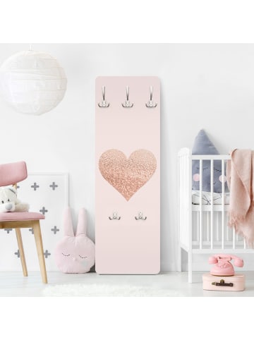 WALLART Garderobe - Glitzerndes Herz in Rosa