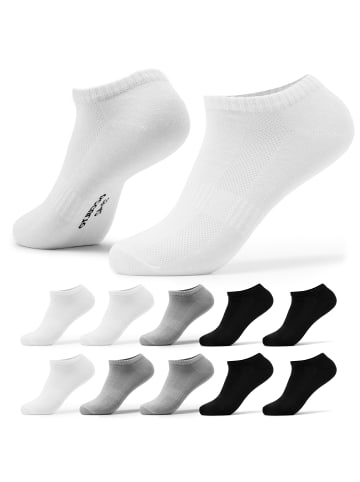 Occulto 10er Pack Sneakersocken Johannes in Schwarz/Weiß/Grau