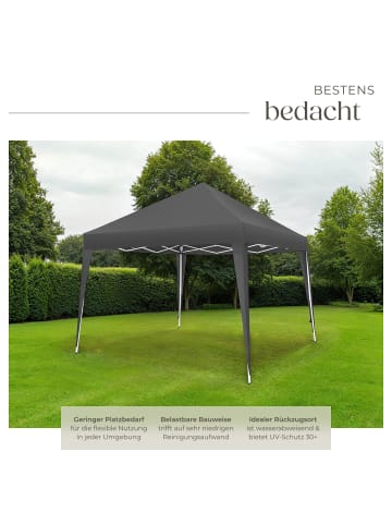 tectake Rattan Gartenzelt, inklusive Spannseile, Heringe und Tragetasche