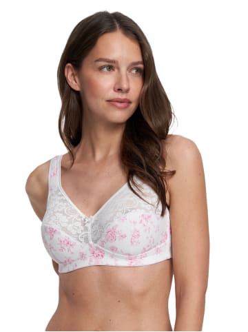 SUSA Baumwoll BH Basic in weiss-rose-print