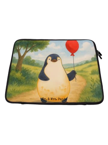 Mr. & Mrs. Panda Laptop Hülle Pinguin Luftballon Design ohne Spruch in Weiß