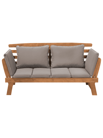 Beliani Gartenbank PORTICI in Braun - (W) 210 x (H) 82 x (L) 66 cm