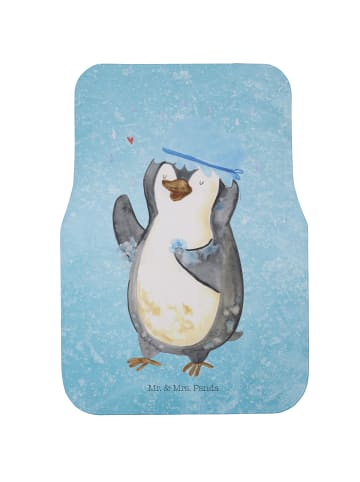 Mr. & Mrs. Panda Automatte Pinguin Duschen ohne Spruch in Eisblau