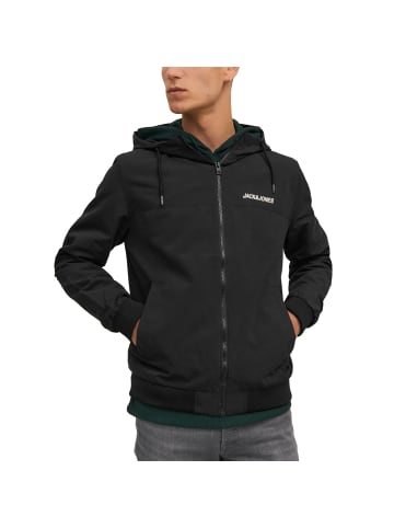 Jack and Jones JJERUSH HOOD BOMBER in Schwarz