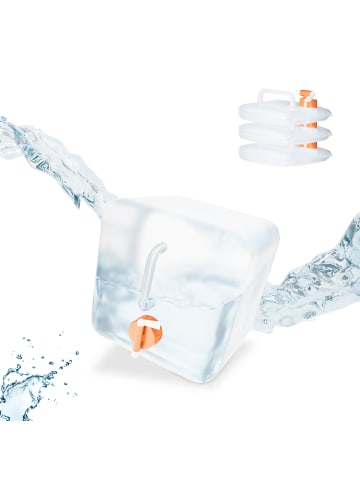 relaxdays 4 x Wasserkanister in Transparent/ Orange - 5 Liter